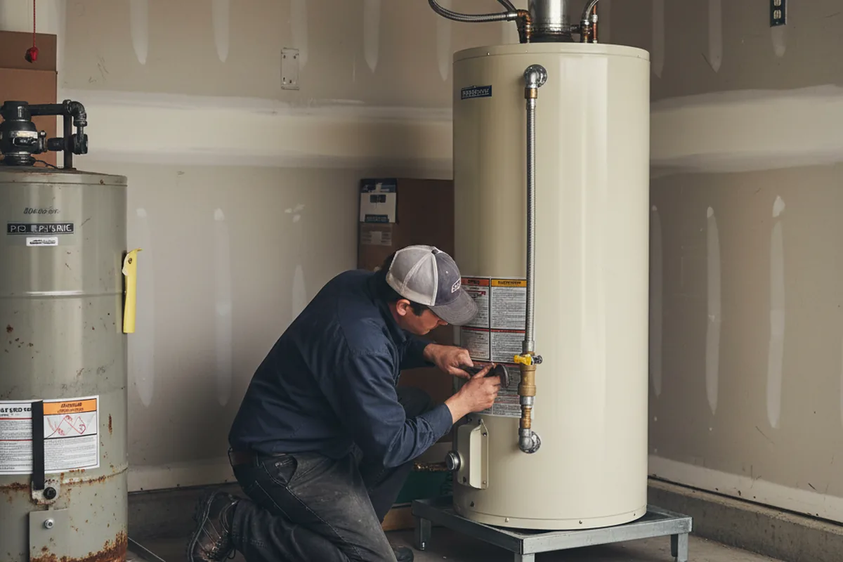 Water heater and shutoff valve replacement in Appomattox
