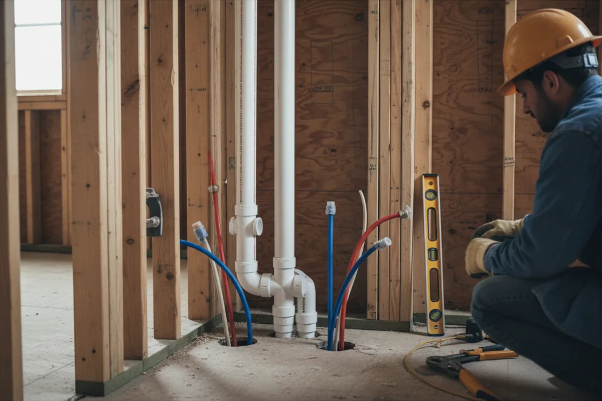 Drain and supply rough-in during Garbage Disposal Repair in Appomattox